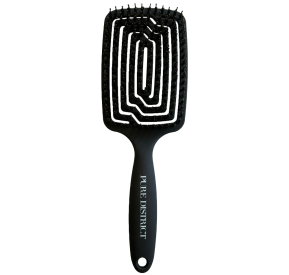 Black hairbrush with boar bristles.